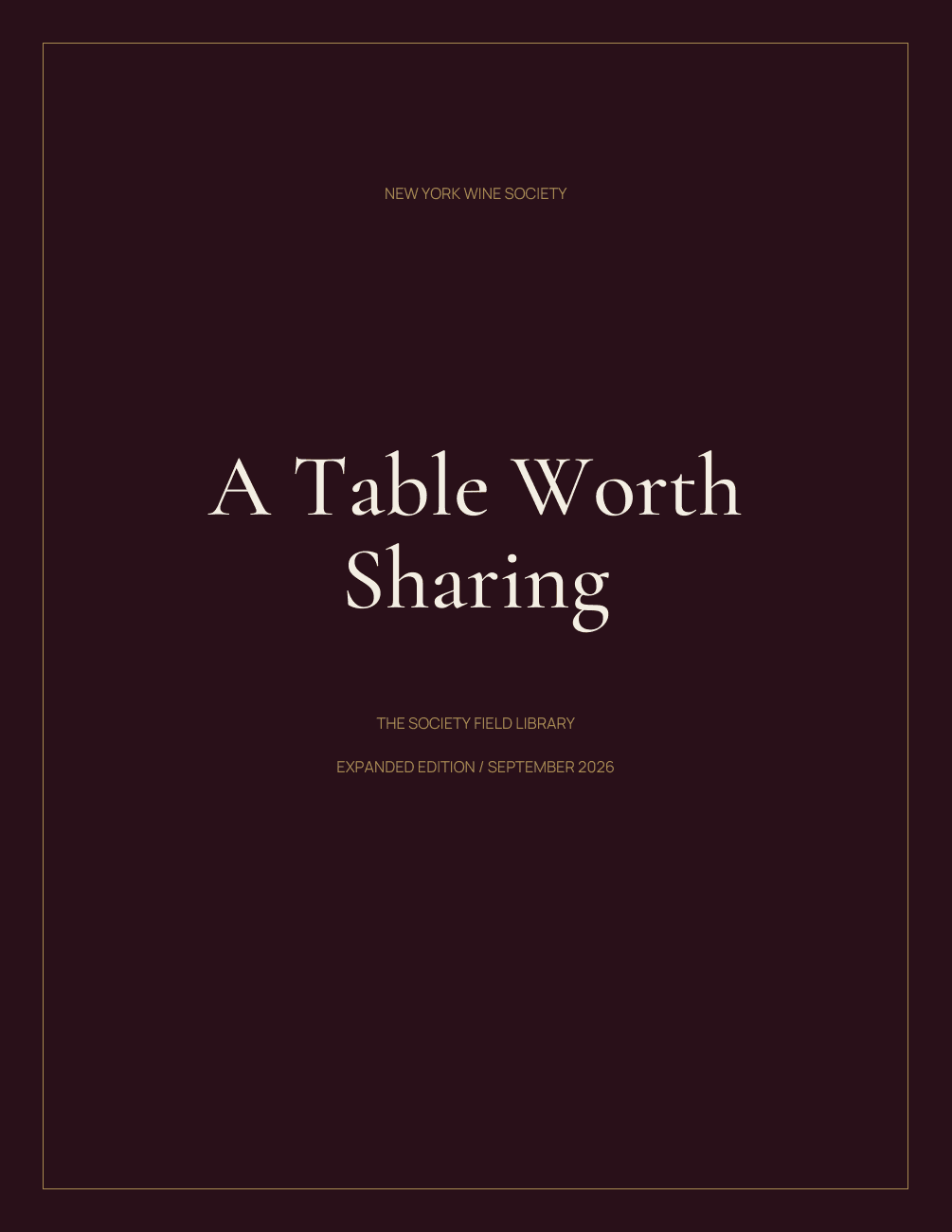 A Table Worth Sharing: the Society hosting kit